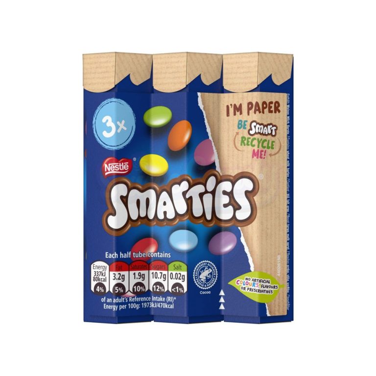 Smarties Tube 3 Pack 3X34Gm