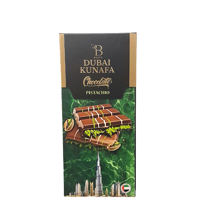 Besto Dubai Kunafa Chocolate With Pistachio 100Gm