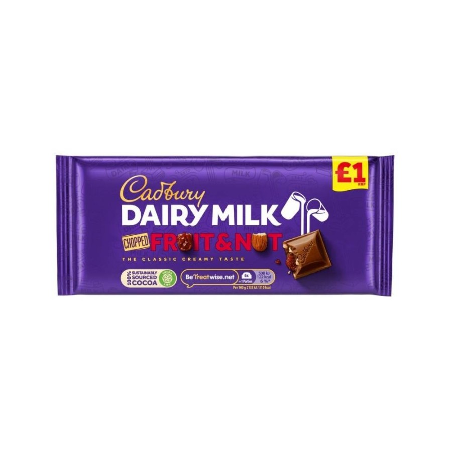 CADBURY FRUIT N NUT CHOPPED 95GM