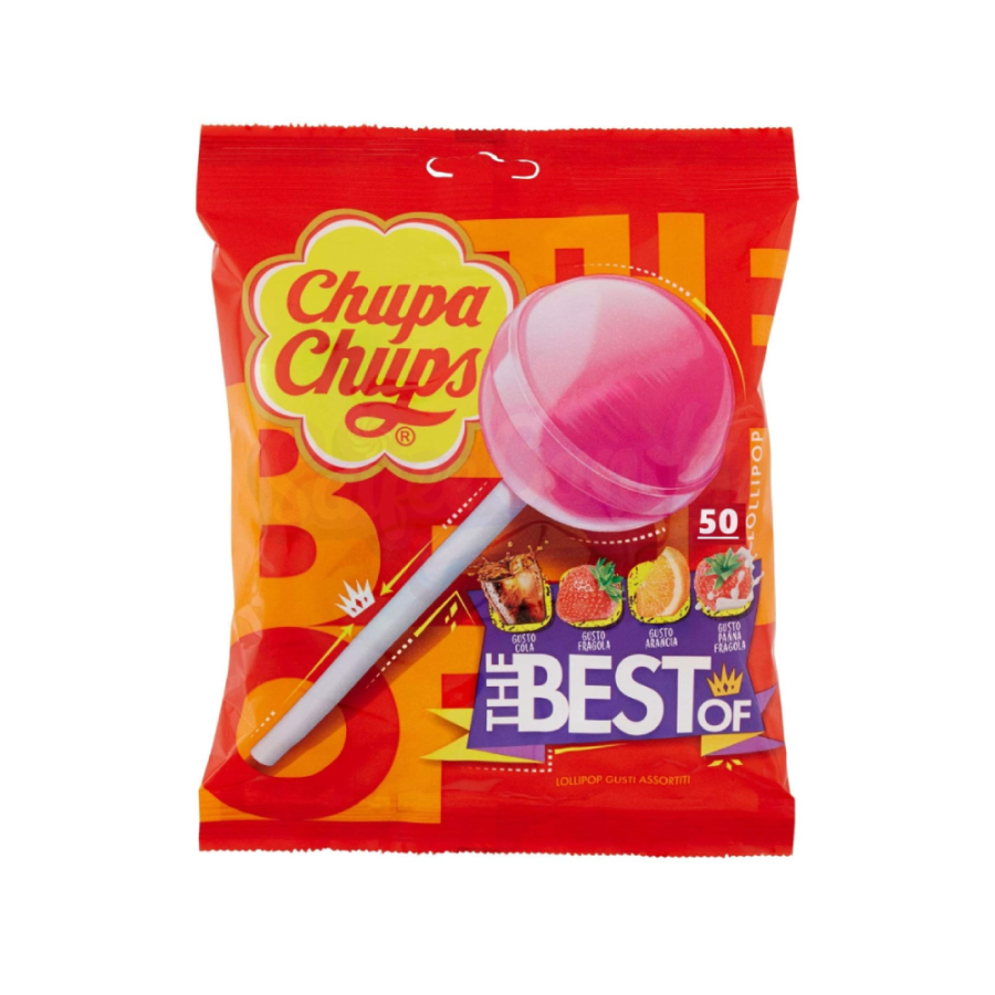 Chupa Chups Lollipops Best of Assorted Flavours 50 Units 550gm