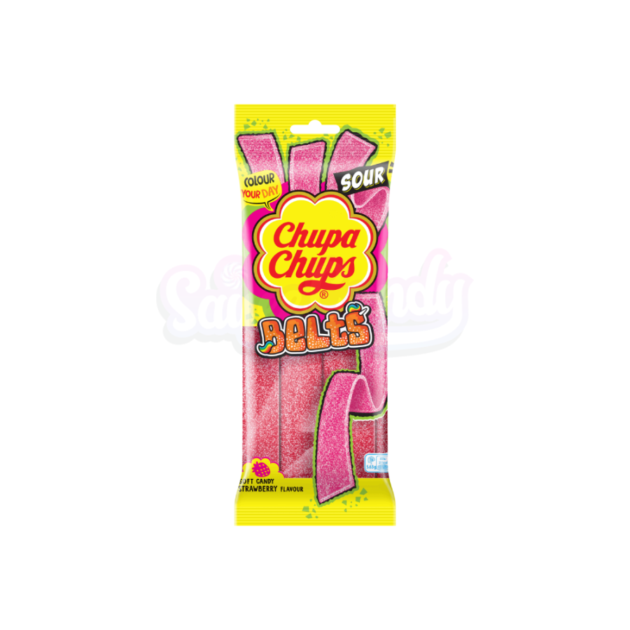 Chupa Chups Sour Strawberry Belts 90gm