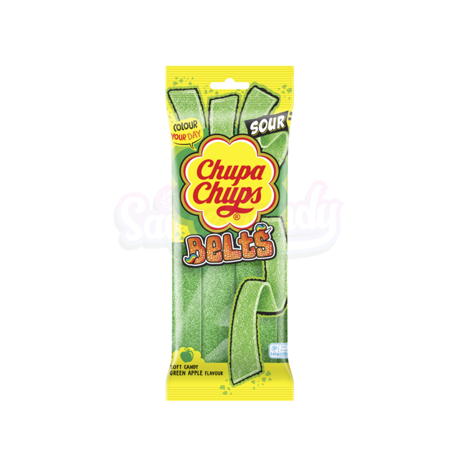 Chupa Chups Sour Belt Green Apple 90gm